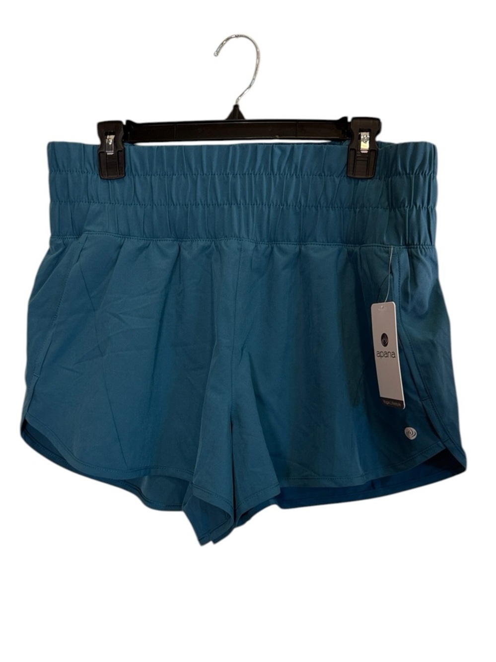 Apana Teal Athletic Running Shorts with High Elastic Waist Sz L
